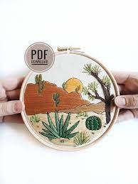 From christmas motifs to a modern tree embroidered card, there are so many adorable designs to choose from. Joshua Tree Desert Scene Embroidery Pattern Pdf Modern Etsy In 2021 Modern Embroidery Embroidery Kits Embroidery Patterns
