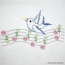 Unha pintada 2021 fevereiro cd completo cd inedito musicas atualizadas rep. Vintage Blue Bird With Music Notes Flowers Machine Etsy In 2021 Birds Embroidery Designs Bird Embroidery Pattern Machine Embroidery Designs