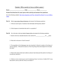 Transcription and translation worksheets answer key. Darwin Who Wants To Live A Million Years