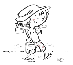 Bathing Suit Clipart Black And White Boy Walking On The Beach Black Line Boy Walking Beach Black