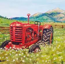 Free Acrylic Tutorial Rustic Tractor Painting By Angela Anderson On Youtube Tractor Farm Rusticdecor Acrylicon Barn Painting Farm Paintings Rustic Painting