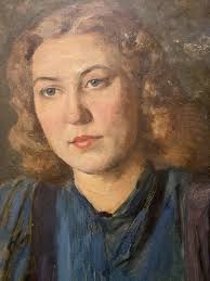 TRES BELLE PEINTURE 19 x 30 cm portrait par Jean Burkhalter EUR 5,00