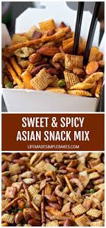Sweet Spicy Asian Snack Mix Life Made Simple Recipe Snack Mix Spicy Snacks Mix Sweet And Spicy