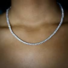3mm White Gold Signature Tennis Necklace In 2021 Tennis Necklace Diamond Tennis Necklace Necklace