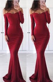Elegant Long Sleeve Off The Shoulder 2018 Mermaid Prom Dress On Sale Ba6993 Hig Burgundy Prom Dress Mermaid Prom Dresses Long With Sleeves Mermaid Prom Dresses