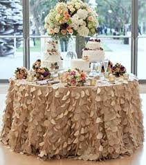 Sale Champagne Round Petal Ruffle Tablecloth Or Runner For Dessert Table Cake Table Wedding Event Decor Romantic Wedding Blush Lula Wedding Cake Table Cake Table Decorations Wedding Event Decor