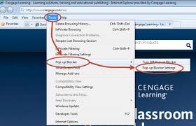 To enable popup blocker, type: Internet Explorer Manage Pop Up