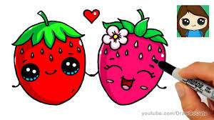 Choose from hundreds of free fruits pictures. How To Draw A Strawberry Easy Cute Fruit Youtube