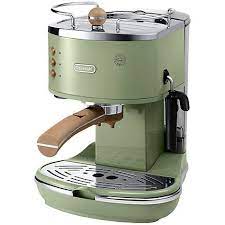 I Was Convinced I Wanted A Red Black And Cream Kitchen Until I Saw These Olive Green Kitchen Accessories Now Espresso Coffee Machine Vintage Coffee Espresso