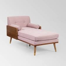40w x 19d x 69h. Fortas Mid Century Modern Chaise Lounge Light Blush Christopher Knight Home Target