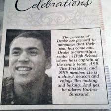 Parents Take Out Newspaper Ad to Celebrate Son's Coming Out