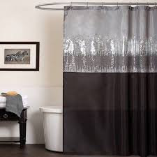 Black And Cream Shower Curtain Night Sky Black And Gray Shower Curtain Gray Shower Curtains Sequin Shower Curtain Lush Decor