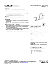 Production kohler wall mounted vitreous china water closets meet the 500 lbs. Kohler R22477 4d Bn User Manual Manualzz