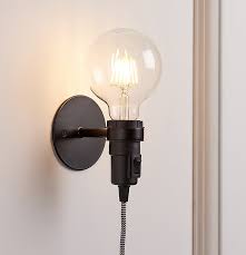 Black industrial wall sconce / plug in wall light fitting sconce vintage lamp uk. Anton Matt Black Plug In Wall Light Diy At B Q