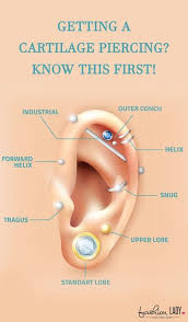 Getting A Cartilage Piercing Know This First Ear Piercings Ear Piercings Chart Types Of Ear Piercings