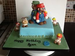 Birthday Cake For 9 Year Old Boy Super Mario Brothers Sponge Birthday Cake For A 9 Year Old Boys Party Mario Bros Party Boy Party Kids Party