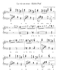 La Vie En Rose Edith Piaf Sheet Music For Piano Download