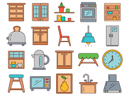 Kitchen Furniture And Equipment Vector Free Icon Set Free Icon Set Vector Free Kitchen Accessories Decor