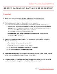 Robber Barons Or Captains Of Industry Worksheets Teaching