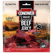 Deze worden in reepjes gesneden om vervolgens gerookt en gedroogd te worden. Conower Snacks Beef Jerky Classic 25g Online Kaufen Im World Of Sweets Shop