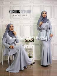 Baju Kurung Peplum Kelabu Fashion Baju Kurung Kurung Peplum