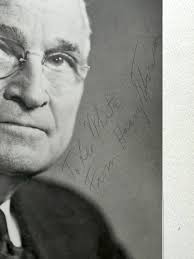 Signed framed photograph of Harry Truman, ca. 1950