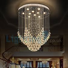 Hardwire this chandelier to your ceiling, could be a sloped ceiling to create a stunning display that illuminates your kitchen, living room, or entry way. Modern Contemporary Chandelier Flush Mount Led Pendant Fixture Crystal Rain Drop Light For High Ceiling Living Room Hotel Hallway Foyer Entry Way Romantic Wedding Building Lightingo Co Uk