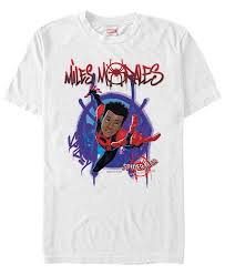 Miles morales into the spider verse graffiti. Marvel Men S Spider Man Into The Spiderverse Miles Morales Graffiti Logo Short Sleeve T Shirt Reviews T Shirts Men Macy S
