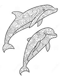 Zentangle Dolphin Drawing Dolphin Drawing Dolphin Coloring Pages Animal Coloring Books