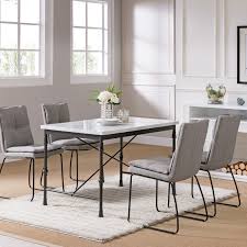 Cypher white marble dining table options. Carbon Loft Ivan Faux Marble Dining Table White Faux Marble And Black Overstock 25618130
