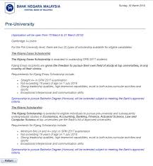 For more information, please visit. Kewangan Graduan On Twitter Bank Negara Malaysia Scholarship Programme 2018 2019 Nurturing Excellent Talent Https T Co 7i0k3bkbti