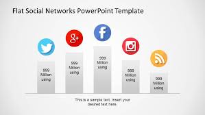 Flat Social Networks Powerpoint Template