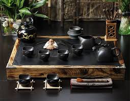 Chinese Luxury Original Ore Zisha Tea Set Solid Wood Tea Table Wenge Chadao Pot Tea Set Tea Table Solid Wood