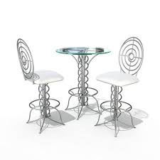 This rustic pub table is made to order along with the 4 bar stools. 3d Modern Bistro Table Set Cgtrader