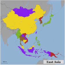 China, japan, south korea, north korea, mongolia and taiwan. Blank Color Map Of Eastern Asia