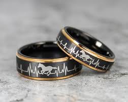Ford Mustang Ford Mustang Ring For Mustang Jewelry Ford Mustang Wedding Ring For Mustang Wedding Ban Black Tungsten Band Rings For Men Wedding Rings Engagement