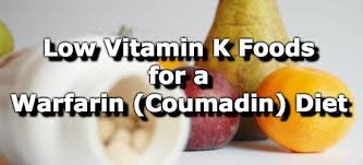 foods low in vitamin k for a warfarin coumadin diet