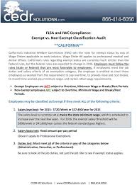 flsa and iwc compliance exempt vs non exempt