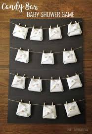 Anyone playing the baby shower candy bar game should be at least 16 and up due to the humor associated with each key word and corresponding candy bar. Candy Bar Baby Shower Game Pretty Providence