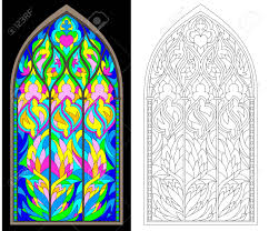 It's very detailed for people who have not much photoshop knowledge. Colorful And Black And White Pattern Of Gothic Stained Glass Royalty Free Cliparts Vectors And Stock Illustration Image 99334627