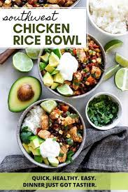Southwest Chicken Rice Bowl Recipe Chicken Rice Bowls Rice Bowls Recipes Southwest Chicken