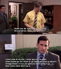 The Office Color Codes The Office Show Office Humor Office Memes