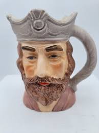 Vintage Kings Head Mug Dee Bee Co Japan 4 in Ceramic Hand Painted Label