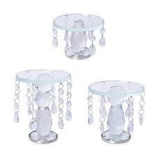 Shop Lc Delivering Joy Set Of 3 Transparent Crystal Drop Charm Pillar Candle Holder Christmas Home Decor Gifts For Women Walmart Com Walmart Com