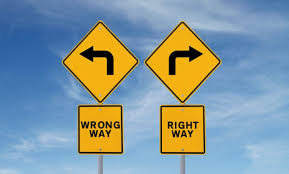 Wrong way or right way signs