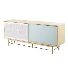 Buffet 2 Portes Blanc Et Vert De Gris Workshop Maisons Du Monde Vert De Gris Deco Petit Salon Projets De Mobilier