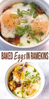 Baked Eggs In Ramekins With Mushrooms Peppers And Green Onions Video Eggs Dinner Stuffed Peppers Brunch Recipes