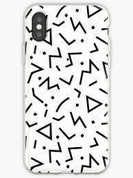 Memphis Pattern Iphone 12 Soft By Adele Mawhinney White Phone Case Pattern Iphone Case Black And White Phone