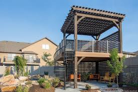 But the idea of a pergola can be much more individualized to better match a home and a homeowner's personal style and needs. 2 Story Pergola Deck 2x The Outdoor Living Space Western Timber Frame