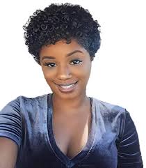 1.9 short curly hair with crown braid. Amazon Com Exvogue Short Tight Curl Pixie Wigs For Black Women Natural Black Synthetic African Hair Heat Resistant Short Curly Wigs For Women And Men Natural Black Beauty